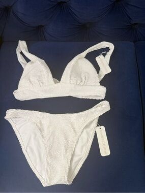 Somerfield Swim White Textured Two-Piece Bikini